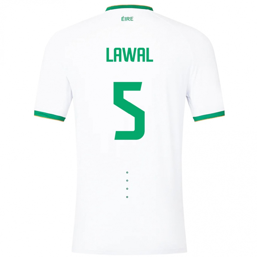 Niño Fútbol Camiseta Irlanda Bosun Lawal #5 Blanco 2ª Equipación 24-26 Perú