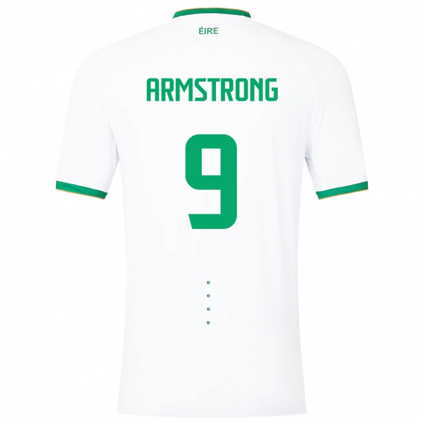 Niño Fútbol Camiseta Irlanda Sinclair Armstrong #9 Blanco 2ª Equipación 24-26 Perú