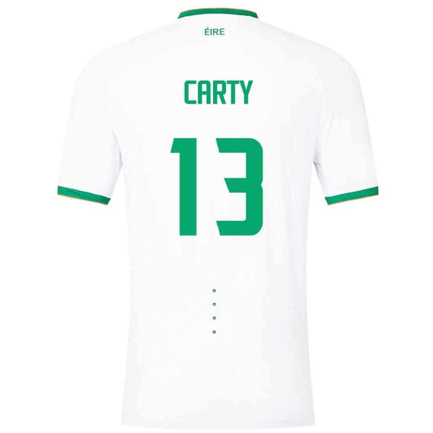 Niño Fútbol Camiseta Irlanda Conor Carty #13 Blanco 2ª Equipación 24-26 Perú