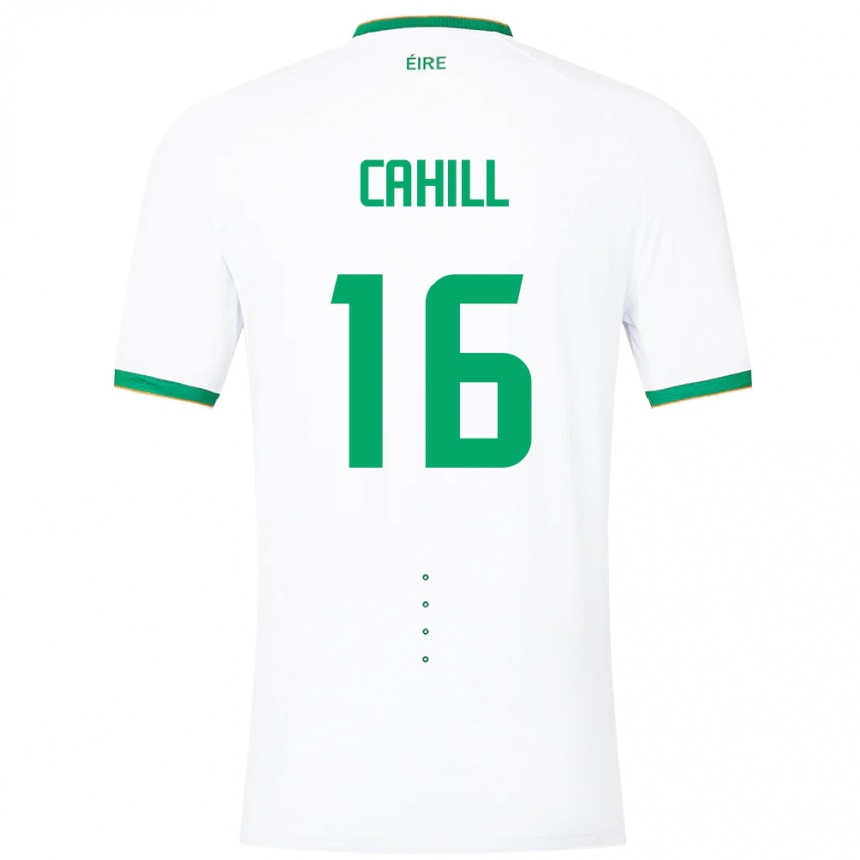 Niño Fútbol Camiseta Irlanda Killian Cahill #16 Blanco 2ª Equipación 24-26 Perú