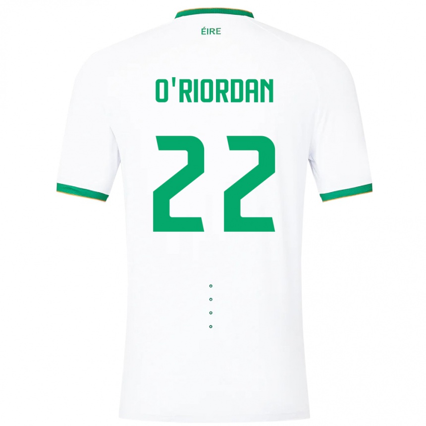 Niño Fútbol Camiseta Irlanda Connor O'riordan #22 Blanco 2ª Equipación 24-26 Perú