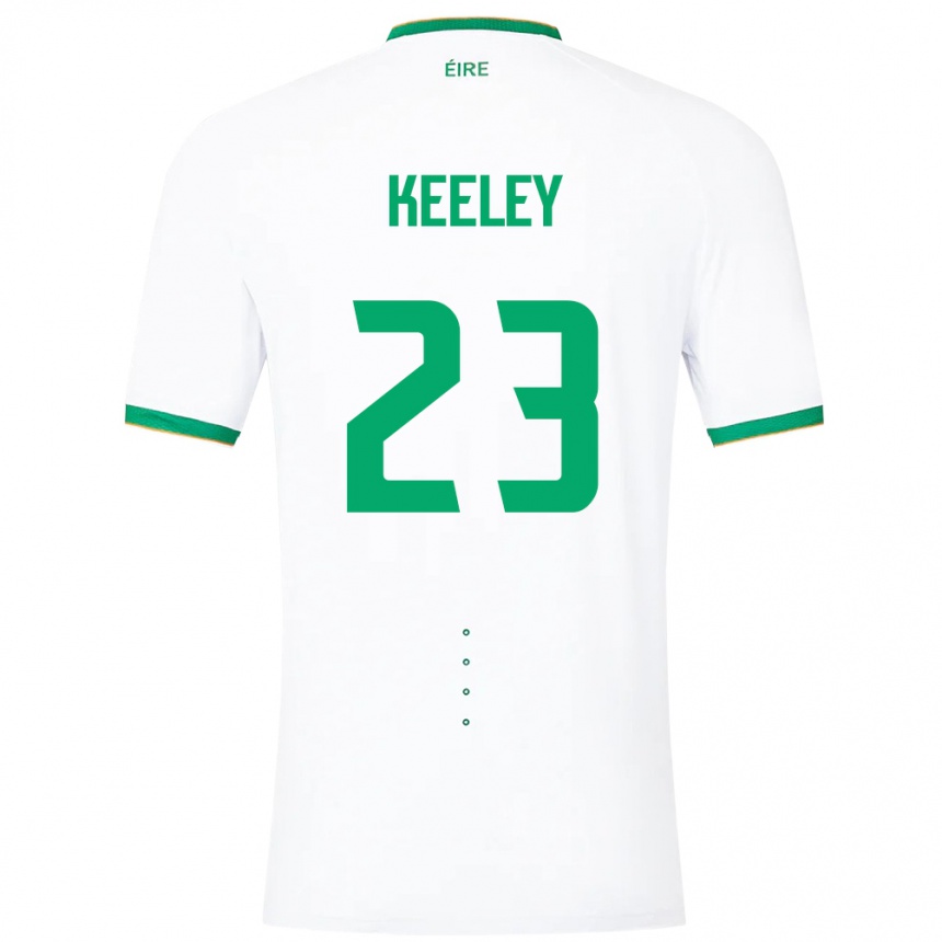 Niño Fútbol Camiseta Irlanda Josh Keeley #23 Blanco 2ª Equipación 24-26 Perú