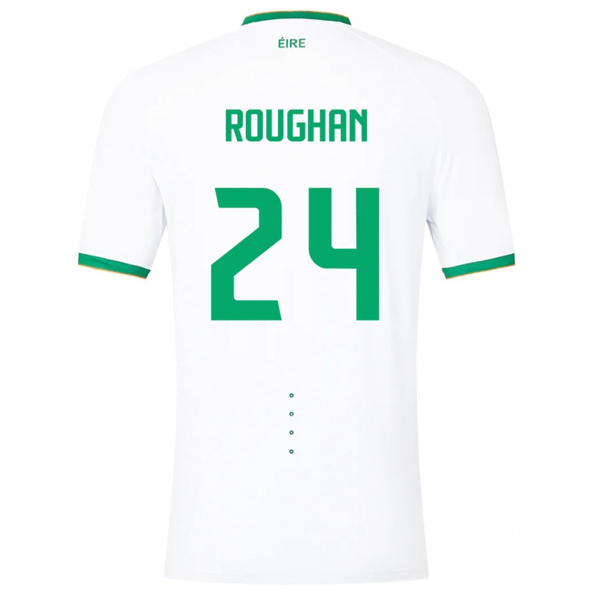 Niño Fútbol Camiseta Irlanda Sean Roughan #24 Blanco 2ª Equipación 24-26 Perú