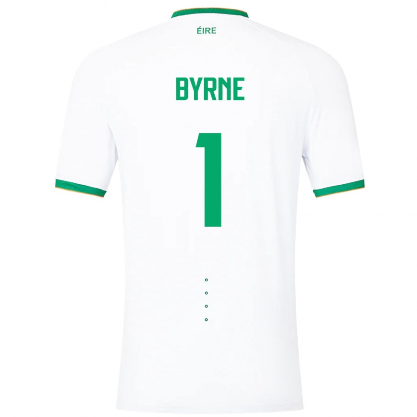 Niño Fútbol Camiseta Irlanda Reece Byrne #1 Blanco 2ª Equipación 24-26 Perú