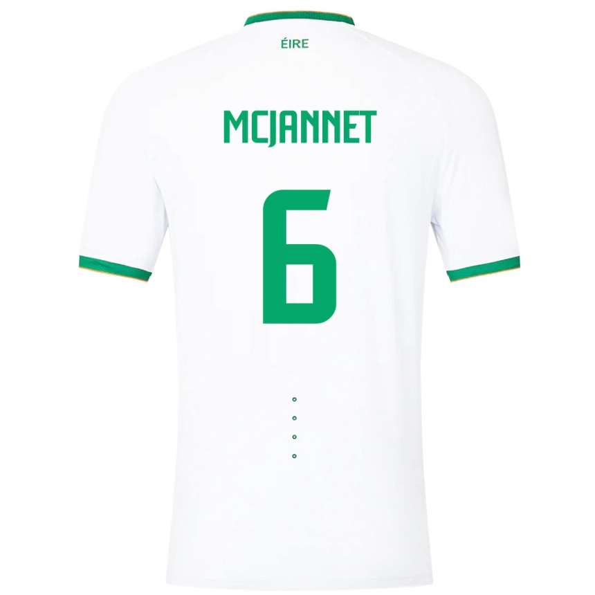 Niño Fútbol Camiseta Irlanda Ed Mcjannet #6 Blanco 2ª Equipación 24-26 Perú