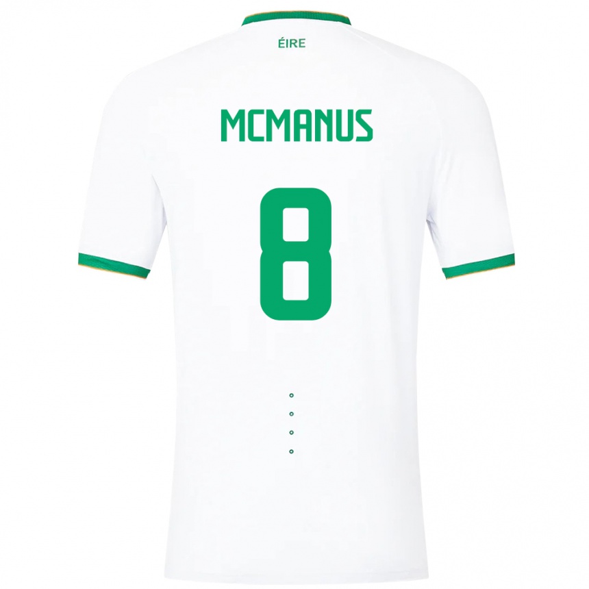 Niño Fútbol Camiseta Irlanda James Mcmanus #8 Blanco 2ª Equipación 24-26 Perú