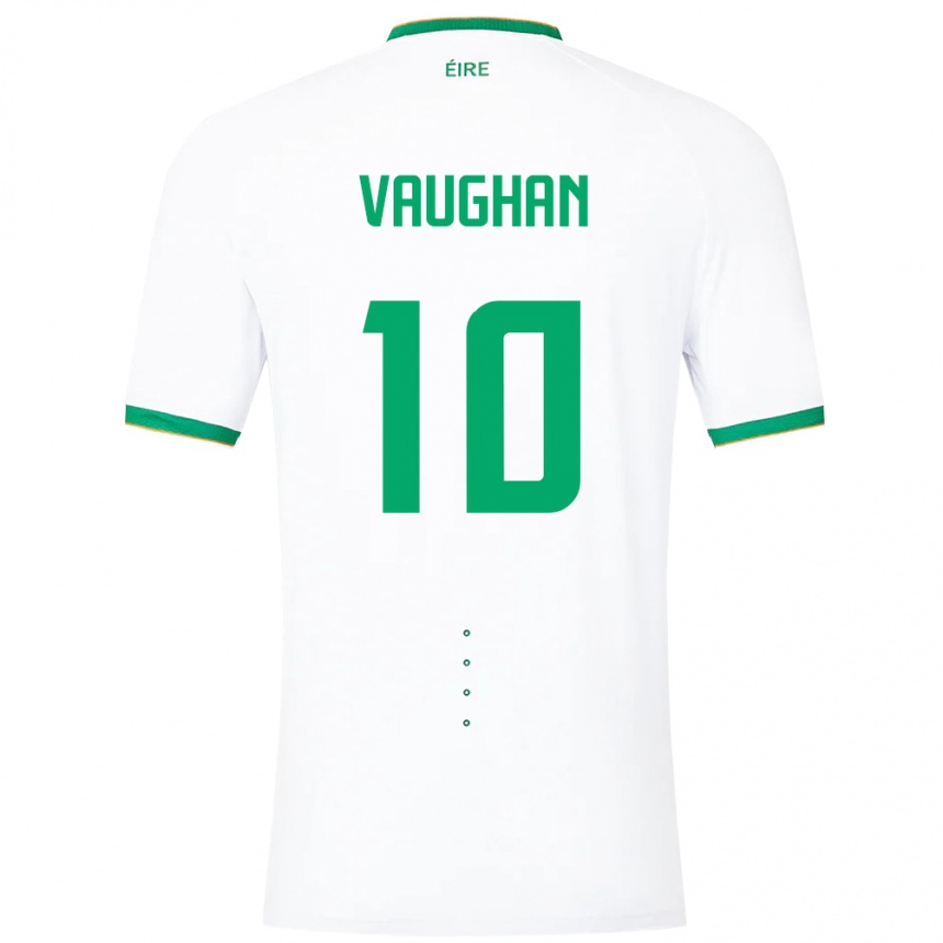 Niño Fútbol Camiseta Irlanda Harry Vaughan #10 Blanco 2ª Equipación 24-26 Perú