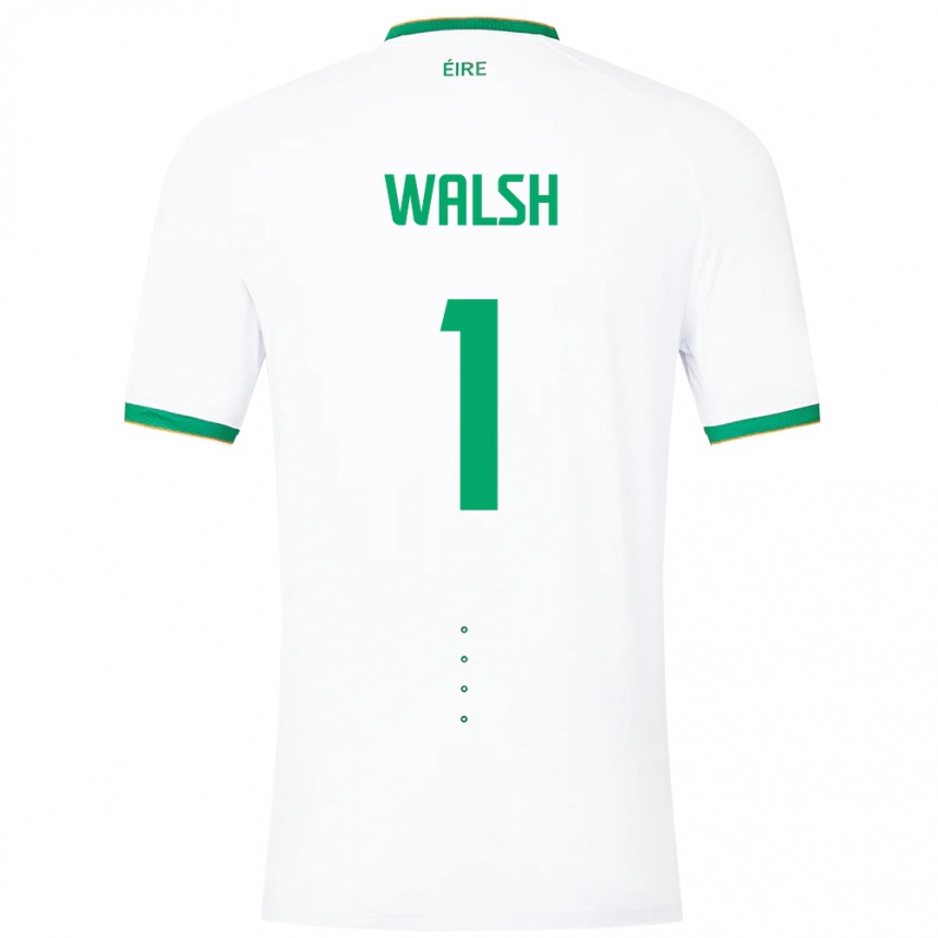 Niño Fútbol Camiseta Irlanda Conor Walsh #1 Blanco 2ª Equipación 24-26 Perú