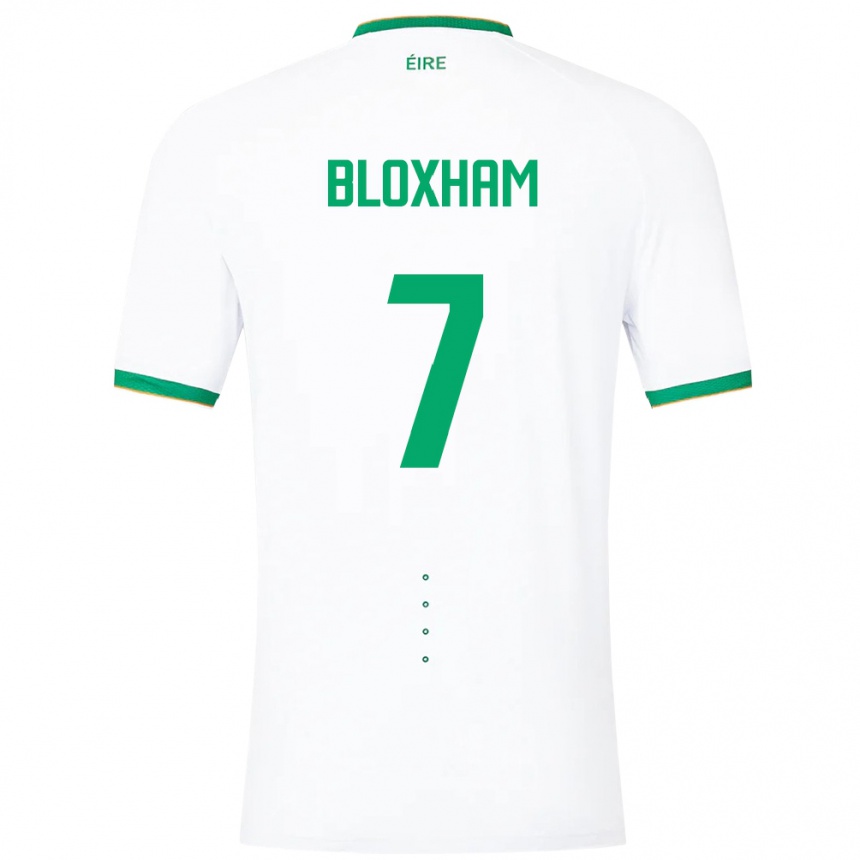 Niño Fútbol Camiseta Irlanda Tom Bloxham #7 Blanco 2ª Equipación 24-26 Perú