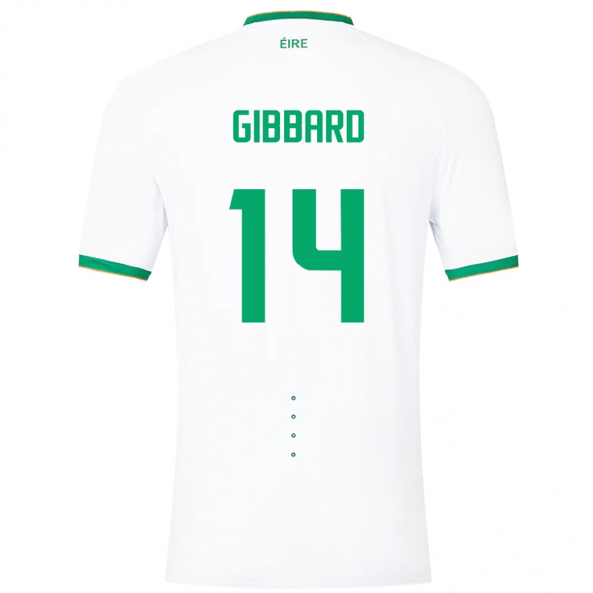 Niño Fútbol Camiseta Irlanda Joseph Gibbard #14 Blanco 2ª Equipación 24-26 Perú