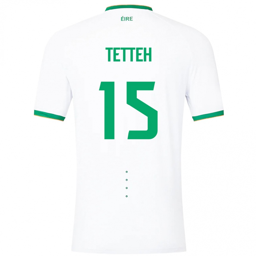 Niño Fútbol Camiseta Irlanda Gideon Tetteh #15 Blanco 2ª Equipación 24-26 Perú