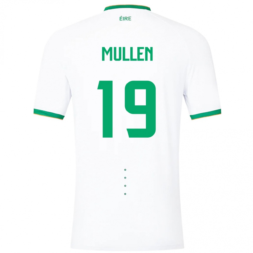 Niño Fútbol Camiseta Irlanda Senan Mullen #19 Blanco 2ª Equipación 24-26 Perú