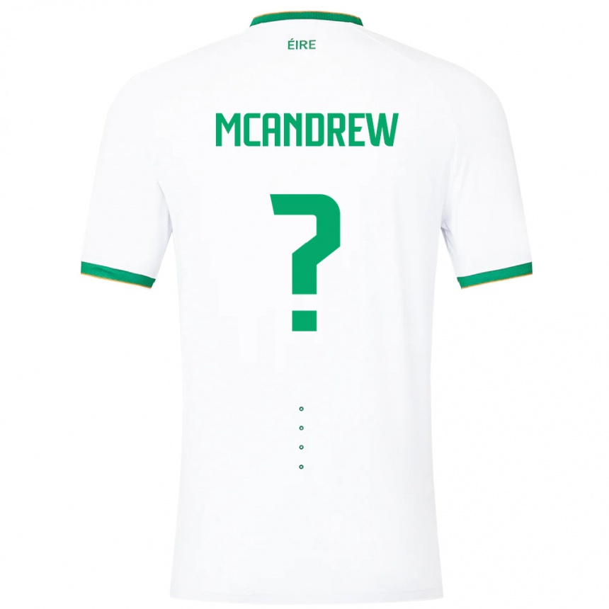 Niño Fútbol Camiseta Irlanda Niall Mcandrew #0 Blanco 2ª Equipación 24-26 Perú