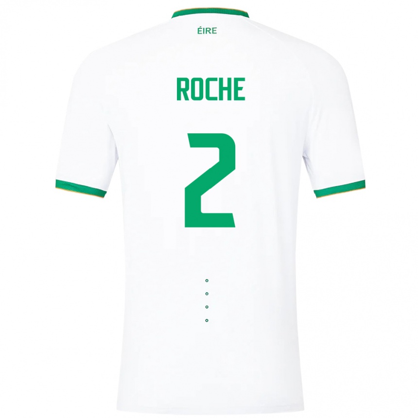 Niño Fútbol Camiseta Irlanda James Roche #2 Blanco 2ª Equipación 24-26 Perú