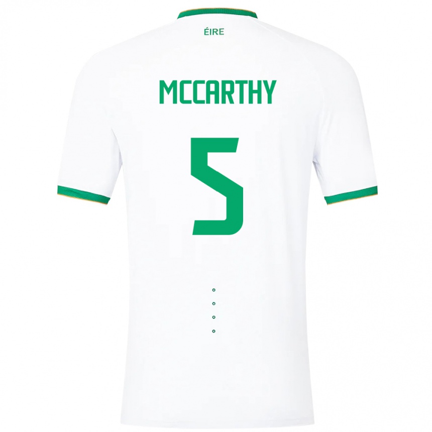 Niño Fútbol Camiseta Irlanda Taylor Mccarthy #5 Blanco 2ª Equipación 24-26 Perú