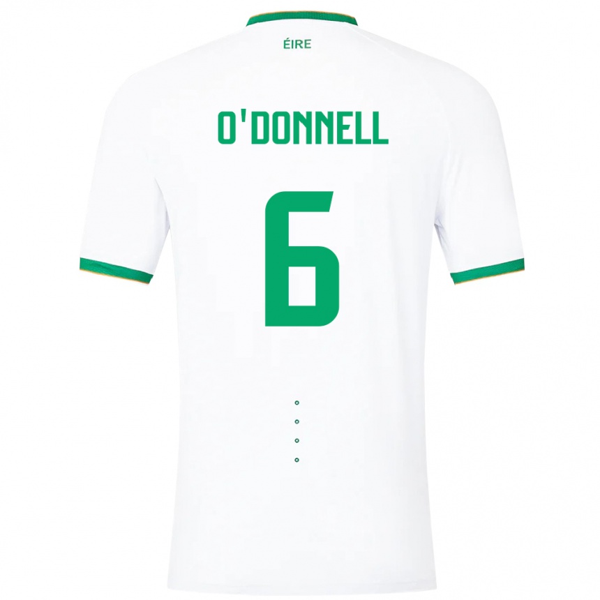 Niño Fútbol Camiseta Irlanda Luke O'donnell #6 Blanco 2ª Equipación 24-26 Perú