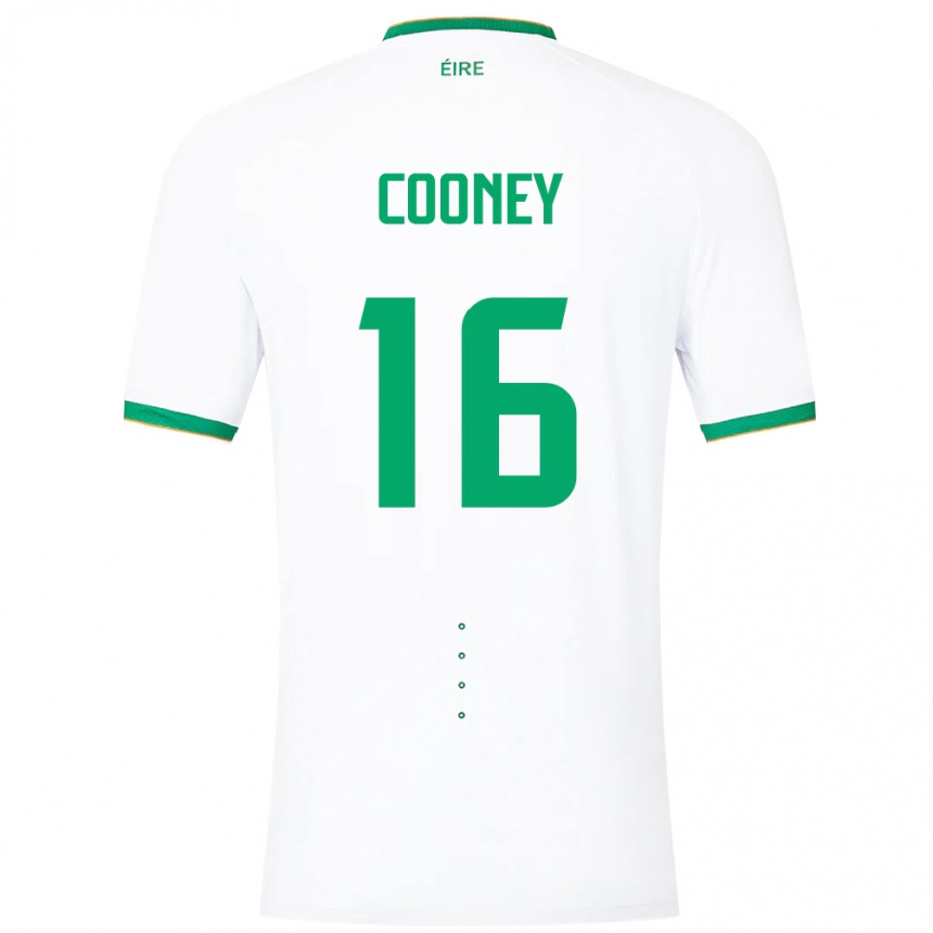 Niño Fútbol Camiseta Irlanda Oisin Cooney #16 Blanco 2ª Equipación 24-26 Perú