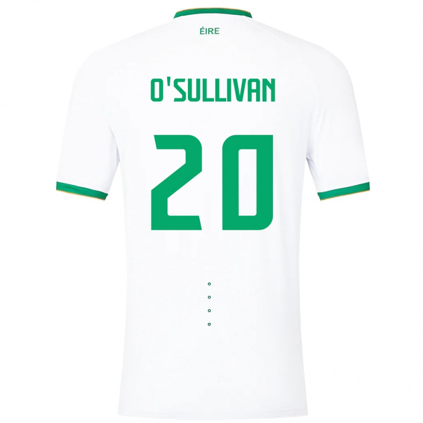 Niño Fútbol Camiseta Irlanda Cathal O'sullivan #20 Blanco 2ª Equipación 24-26 Perú