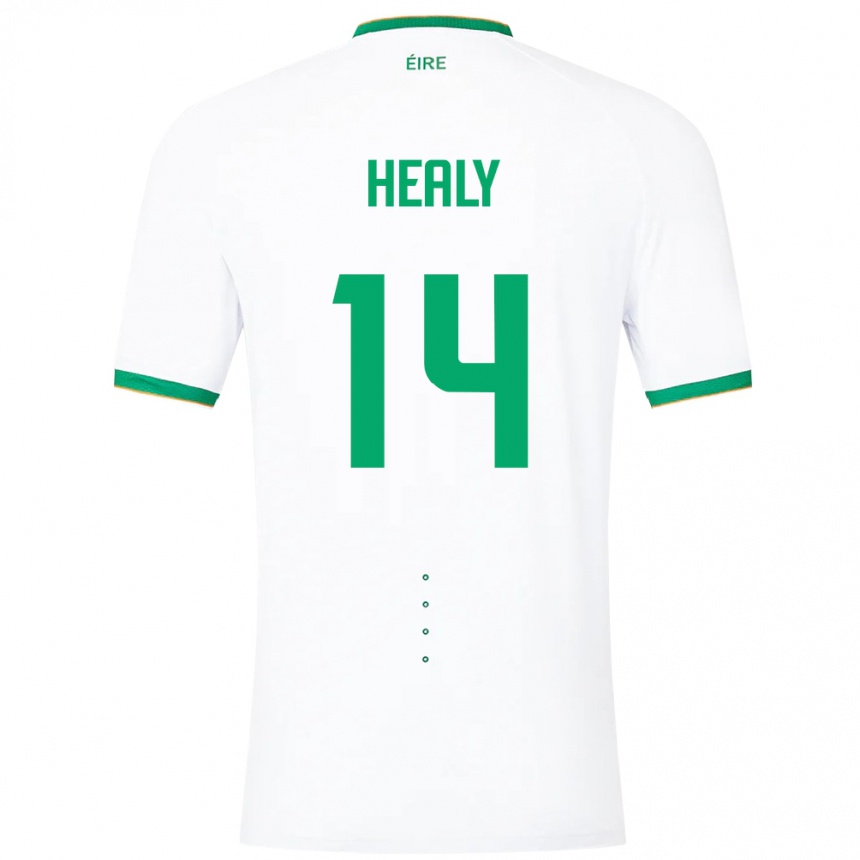 Niño Fútbol Camiseta Irlanda Freya Healy #14 Blanco 2ª Equipación 24-26 Perú