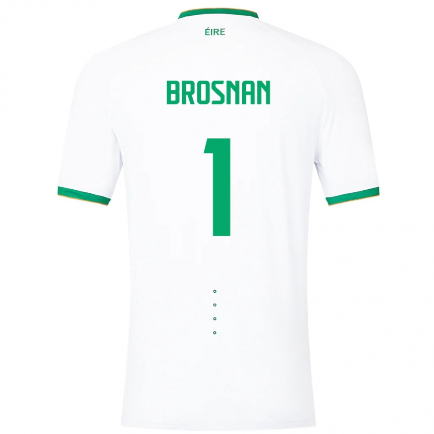 Niño Fútbol Camiseta Irlanda Courtney Brosnan #1 Blanco 2ª Equipación 24-26 Perú