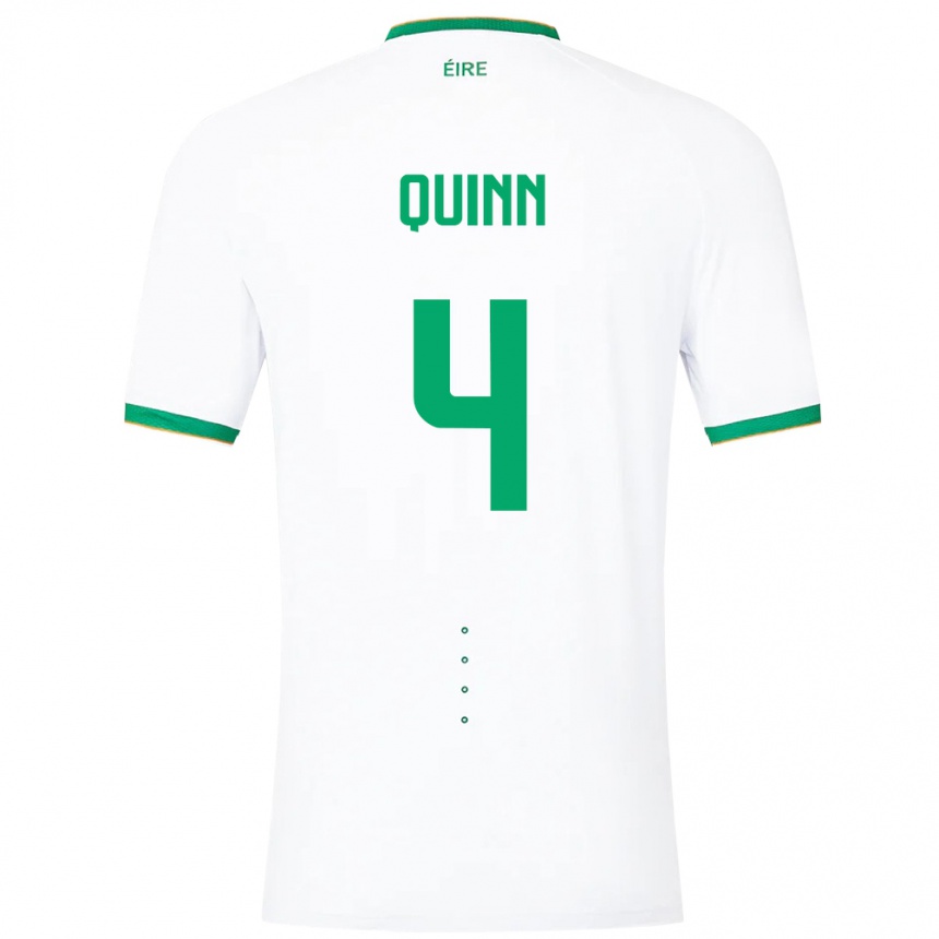 Niño Fútbol Camiseta Irlanda Louise Quinn #4 Blanco 2ª Equipación 24-26 Perú