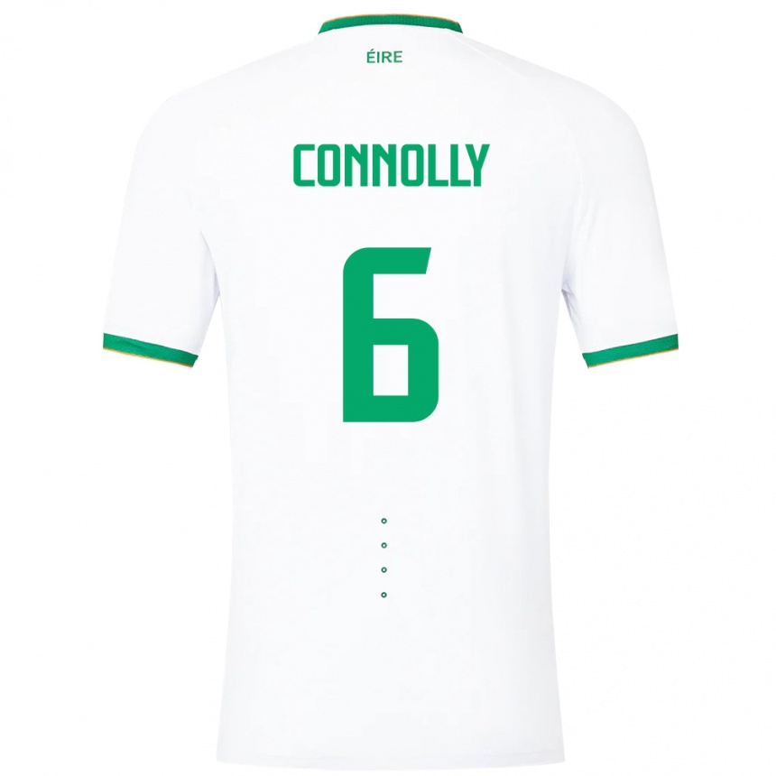 Niño Fútbol Camiseta Irlanda Megan Connolly #6 Blanco 2ª Equipación 24-26 Perú