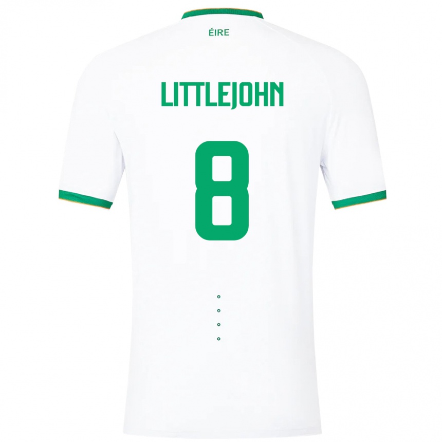 Niño Fútbol Camiseta Irlanda Ruesha Littlejohn #8 Blanco 2ª Equipación 24-26 Perú