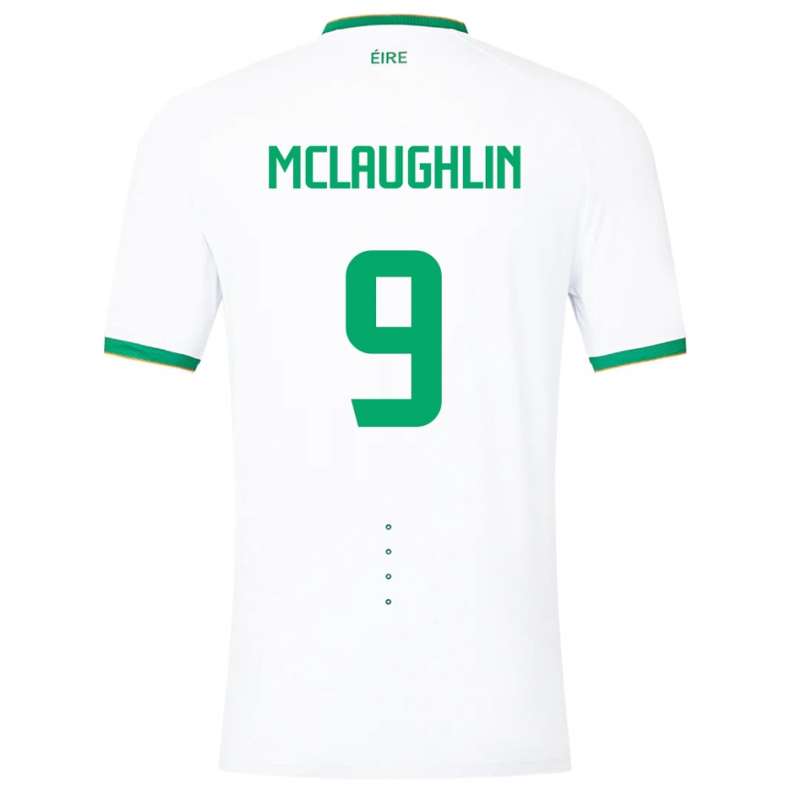 Niño Fútbol Camiseta Irlanda Erin Mclaughlin #9 Blanco 2ª Equipación 24-26 Perú