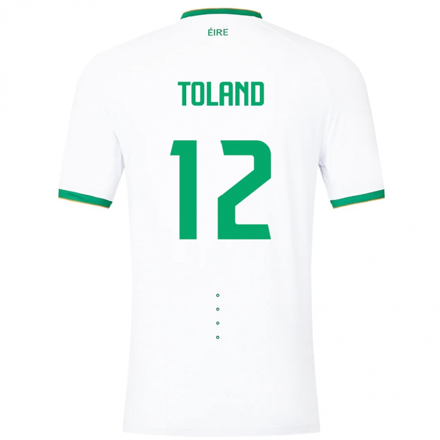 Niño Fútbol Camiseta Irlanda Tyler Toland #12 Blanco 2ª Equipación 24-26 Perú