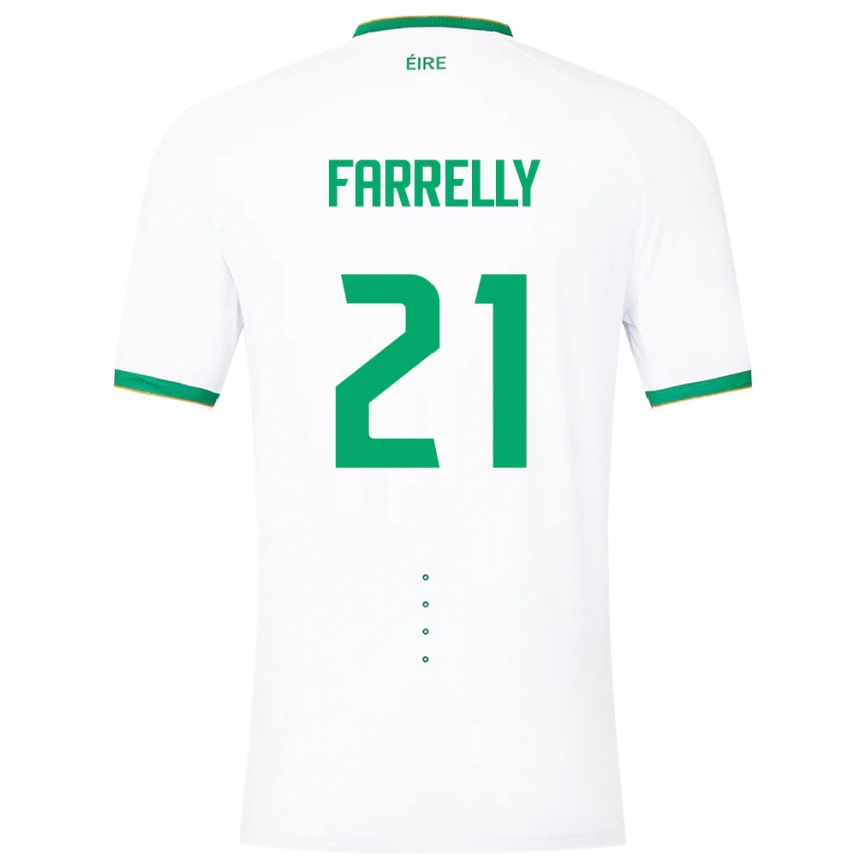 Niño Fútbol Camiseta Irlanda Sinead Farrelly #21 Blanco 2ª Equipación 24-26 Perú