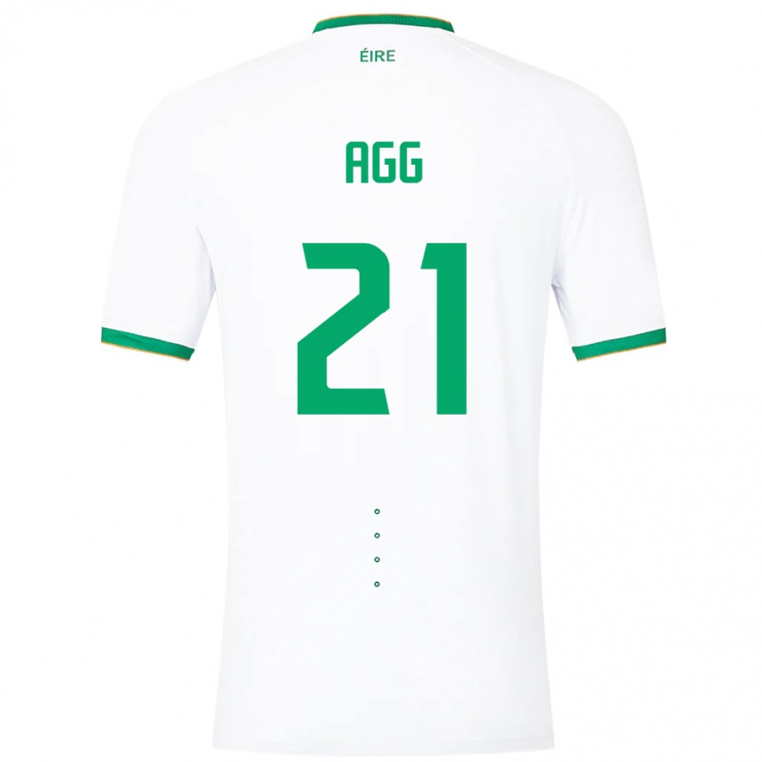 Niño Fútbol Camiseta Irlanda Lily Agg #21 Blanco 2ª Equipación 24-26 Perú