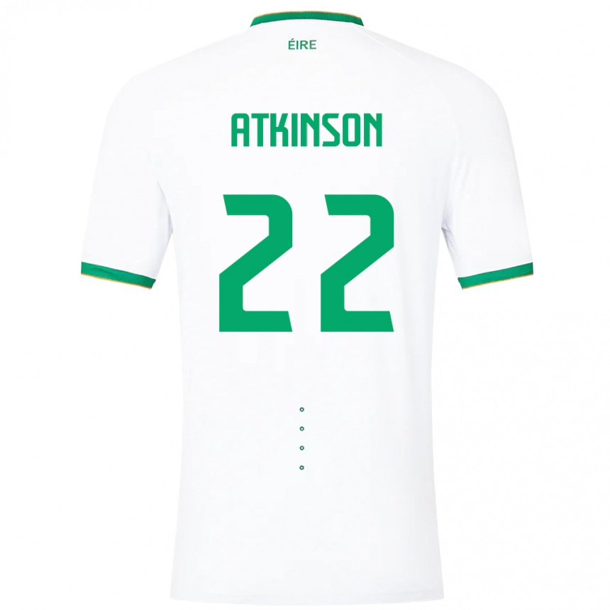 Niño Fútbol Camiseta Irlanda Isibeal Atkinson #22 Blanco 2ª Equipación 24-26 Perú