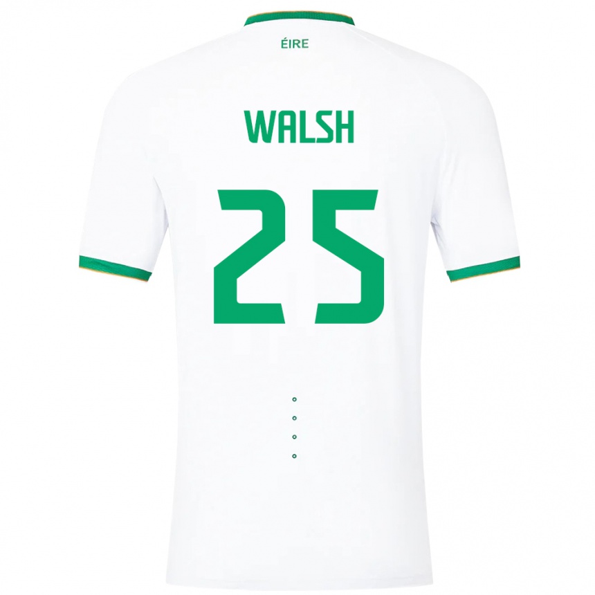 Niño Fútbol Camiseta Irlanda Megan Walsh #25 Blanco 2ª Equipación 24-26 Perú