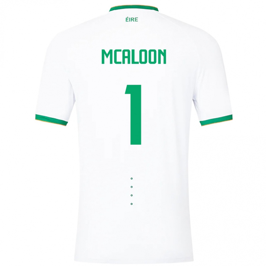 Niño Fútbol Camiseta Irlanda Naoisha Mcaloon #1 Blanco 2ª Equipación 24-26 Perú