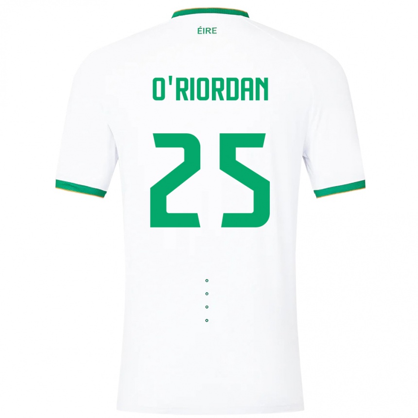 Niño Fútbol Camiseta Irlanda Claire O'riordan #25 Blanco 2ª Equipación 24-26 Perú