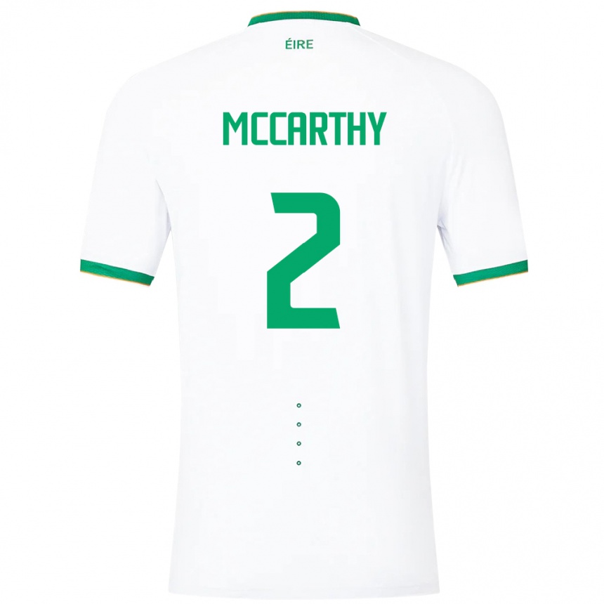 Niño Fútbol Camiseta Irlanda Savannah Mccarthy #2 Blanco 2ª Equipación 24-26 Perú