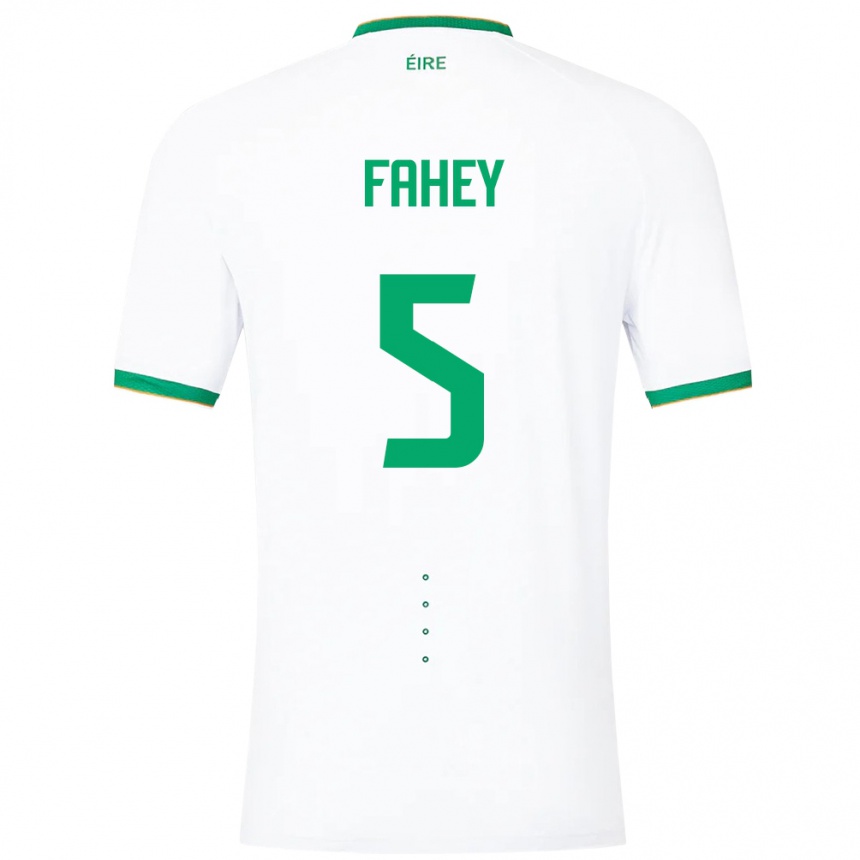 Niño Fútbol Camiseta Irlanda Niamh Fahey #5 Blanco 2ª Equipación 24-26 Perú