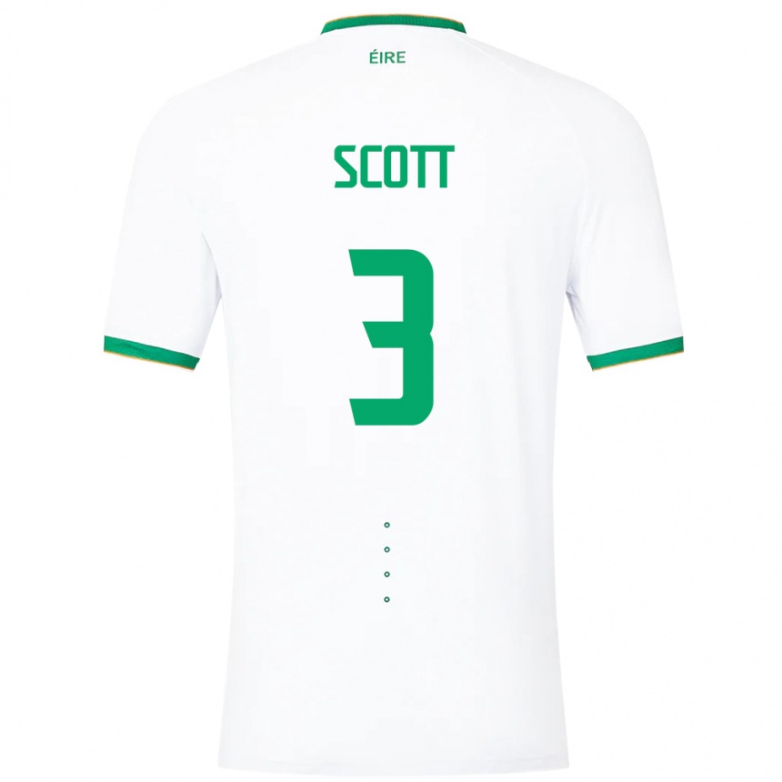 Niño Fútbol Camiseta Irlanda Harriet Scott #3 Blanco 2ª Equipación 24-26 Perú