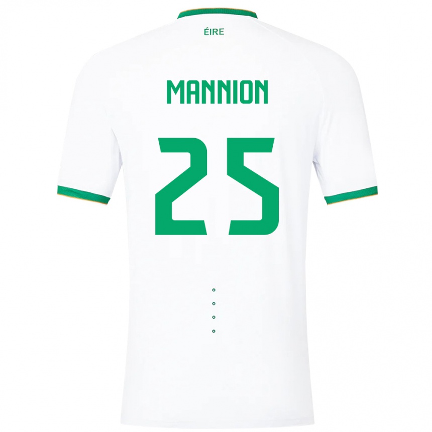 Niño Fútbol Camiseta Irlanda Aoife Mannion #25 Blanco 2ª Equipación 24-26 Perú