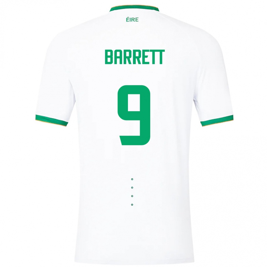 Niño Fútbol Camiseta Irlanda Amber Barrett #9 Blanco 2ª Equipación 24-26 Perú