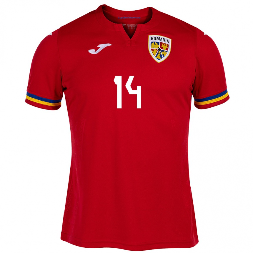 Niño Fútbol Camiseta Rumania Ianis Hagi #14 Rojo 2ª Equipación 24-26 Perú