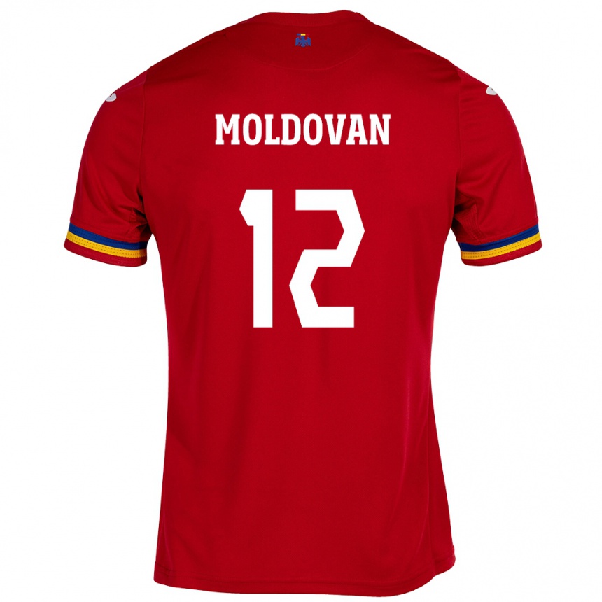 Niño Fútbol Camiseta Rumania Horaţiu Moldovan #12 Rojo 2ª Equipación 24-26 Perú