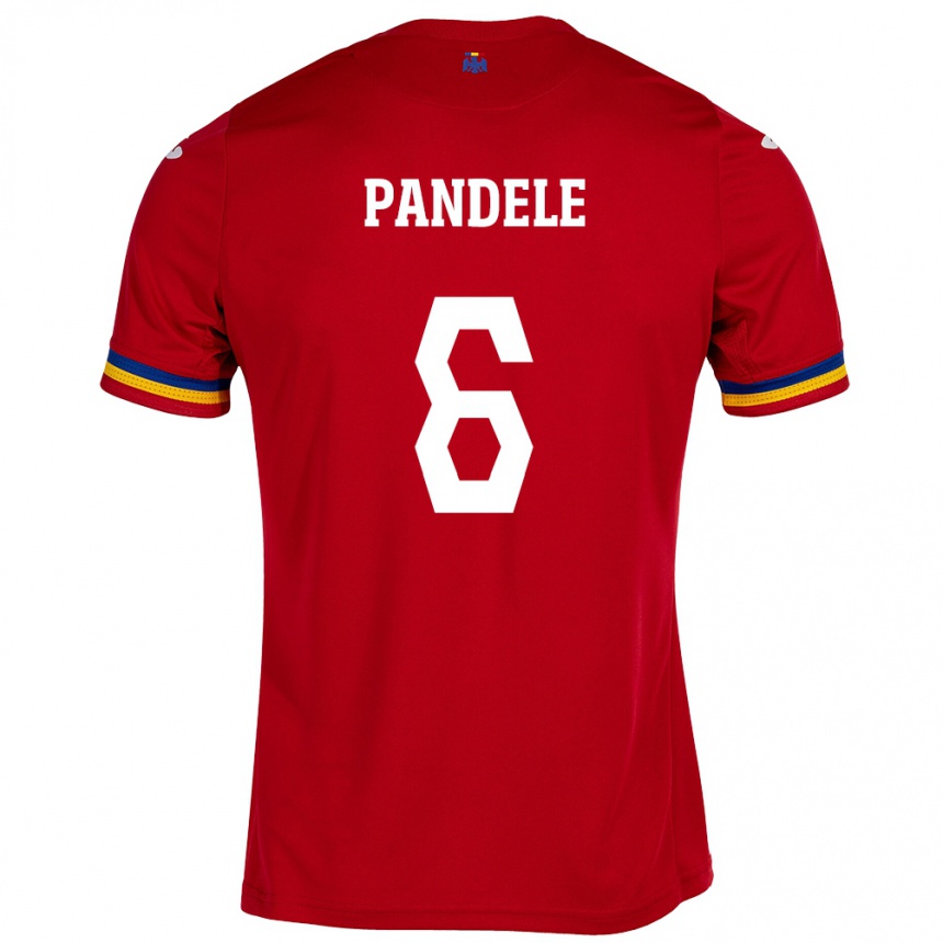 Niño Fútbol Camiseta Rumania Andrei Pandele #6 Rojo 2ª Equipación 24-26 Perú