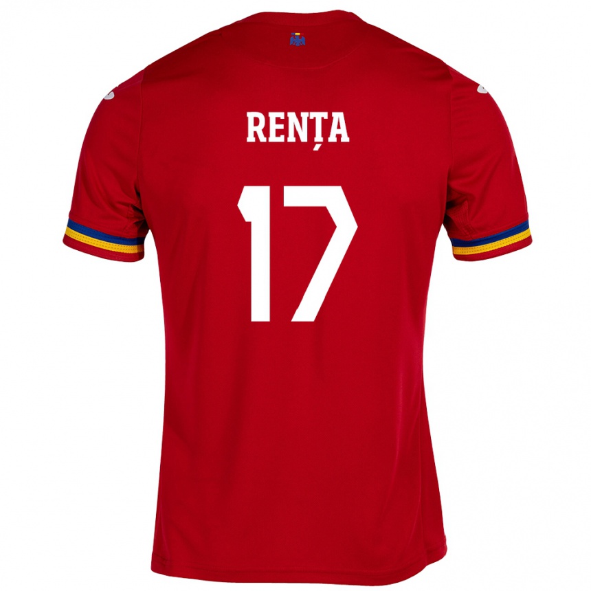 Niño Fútbol Camiseta Rumania Denis Rența #17 Rojo 2ª Equipación 24-26 Perú