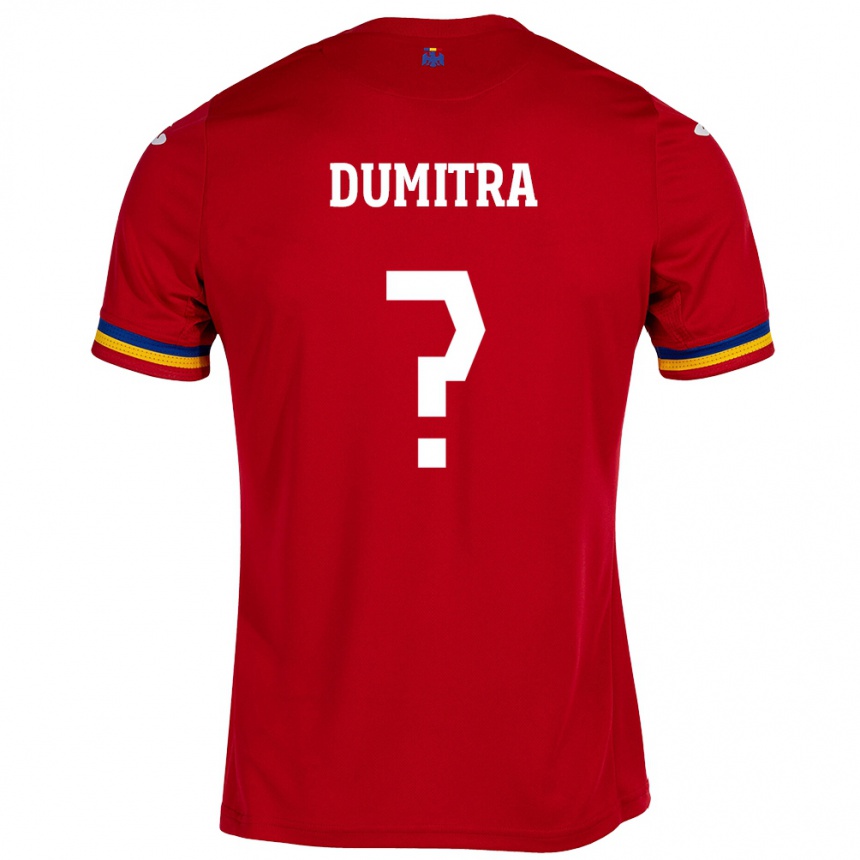 Niño Fútbol Camiseta Rumania John Dumitra #0 Rojo 2ª Equipación 24-26 Perú