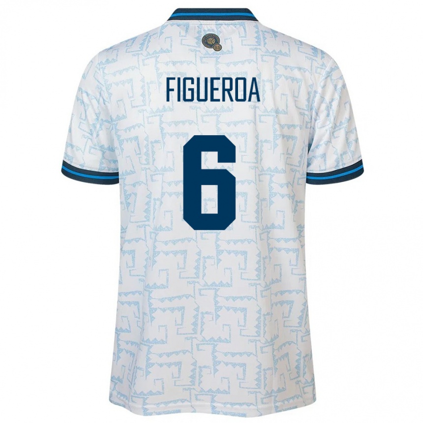 Niño Fútbol Camiseta El Salvador Elder Figueroa #6 Blanco 2ª Equipación 24-26 Perú