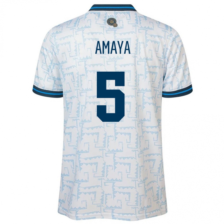 Niño Fútbol Camiseta El Salvador Nicolle Amaya #5 Blanco 2ª Equipación 24-26 Perú