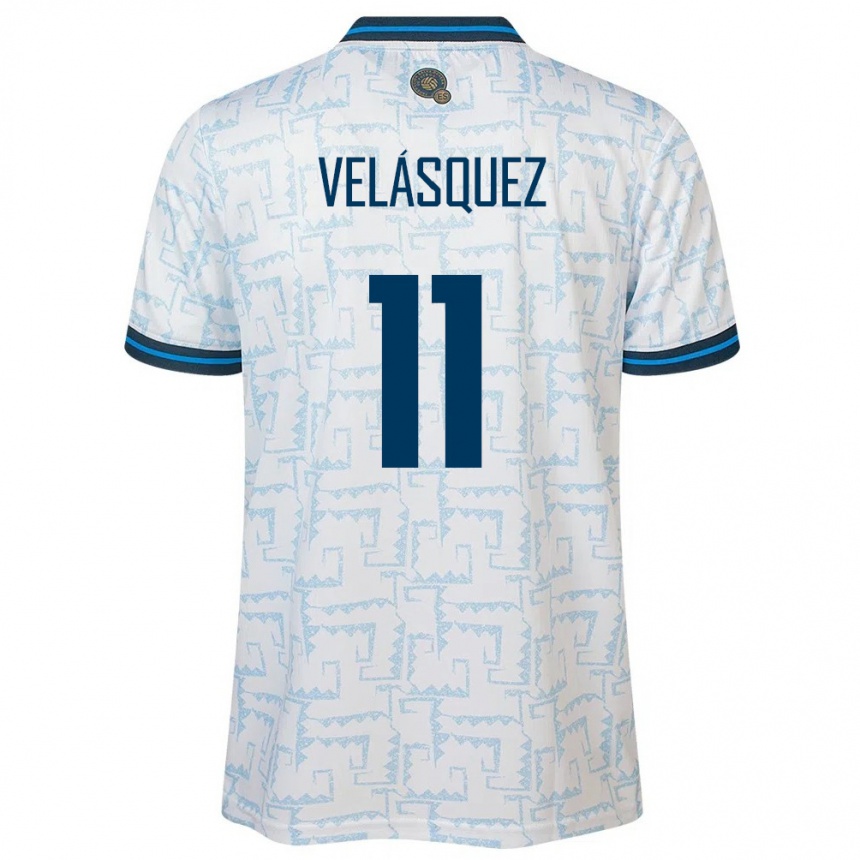 Niño Fútbol Camiseta El Salvador Jackeline Velásquez #11 Blanco 2ª Equipación 24-26 Perú