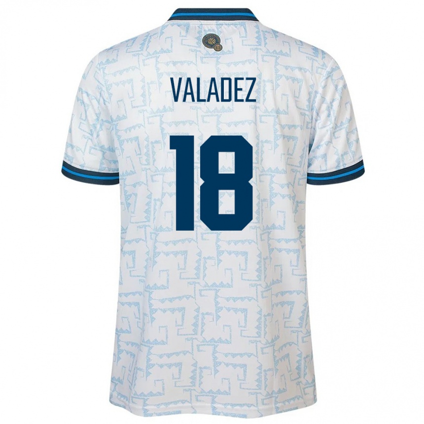 Niño Fútbol Camiseta El Salvador Samantha Valadez #18 Blanco 2ª Equipación 24-26 Perú