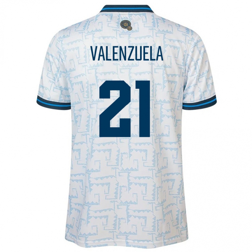 Niño Fútbol Camiseta El Salvador Ana Valenzuela #21 Blanco 2ª Equipación 24-26 Perú